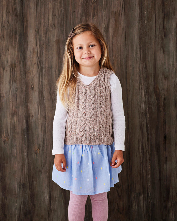 Børnevest med fletmønster (digital opskrift)