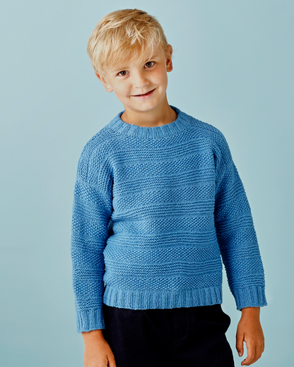 Sweater med striber i struktur | Strikkekit