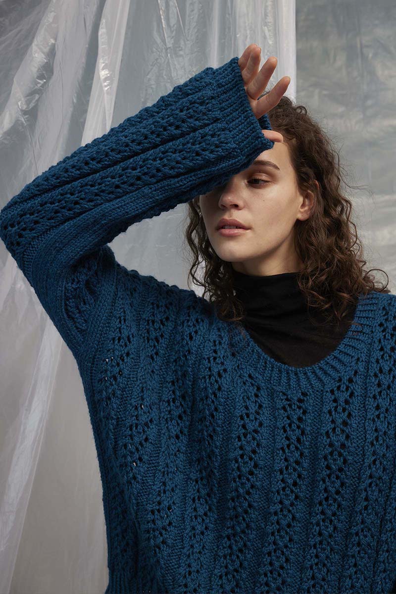 Nicole Top Down Sweater (digital opskrift)