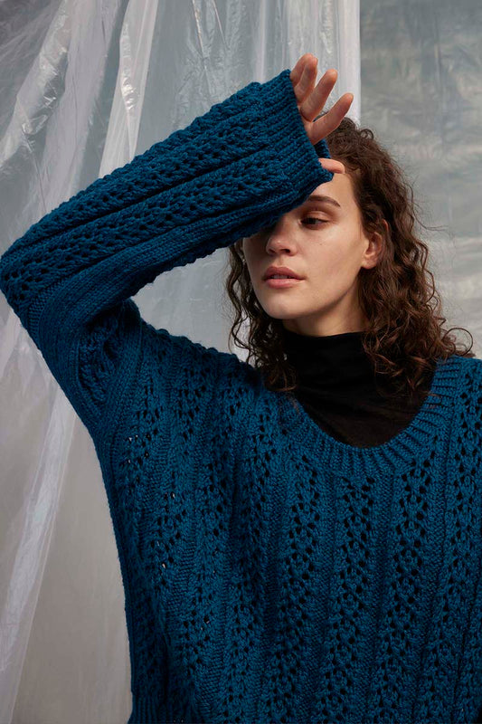 Nicole Top Down Sweater (digital opskrift)