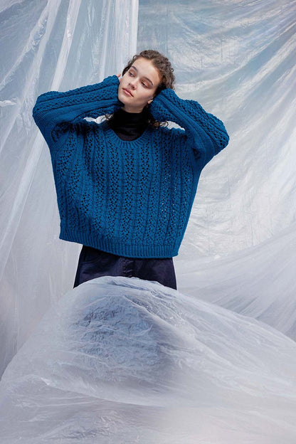 Nicole Top Down Sweater (digital opskrift)