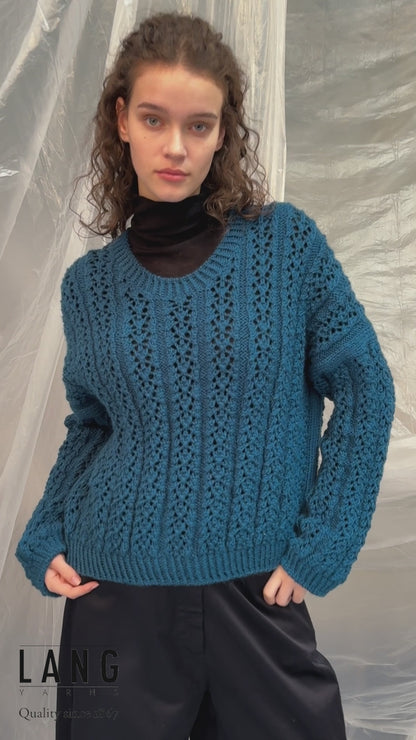 Nicole Top Down Sweater (digital opskrift)